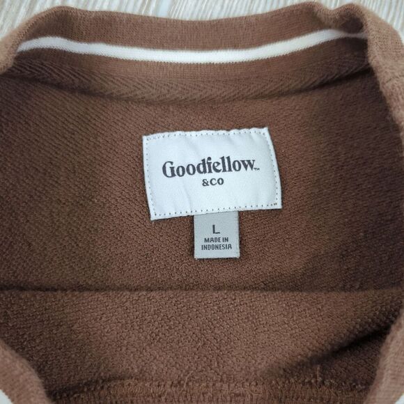 Good fellow & Co Men’s Large Brown White Striped Pullover Crewneck Sweater - Picture 5 of 6